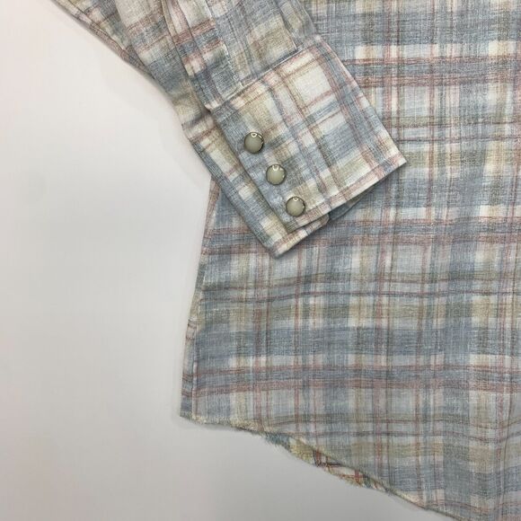 Vintage Dee Cee Western Shirt Mens 15 Plaid Long Sleeve Snap Button Up Made USA - Picture 3 of 11